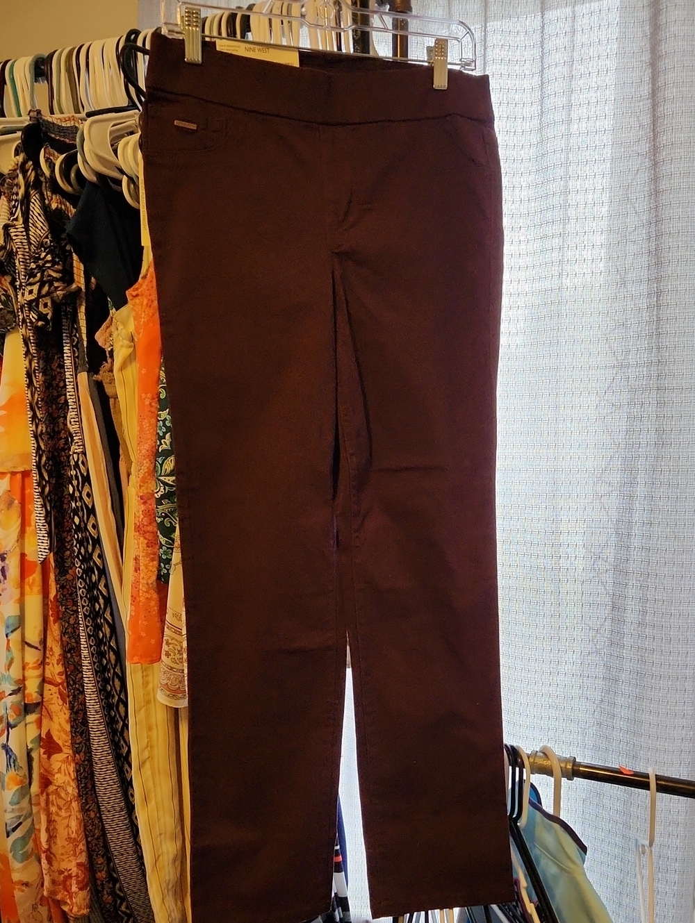Nine West Women's Straight-Leg Pull On Jeans In Wine